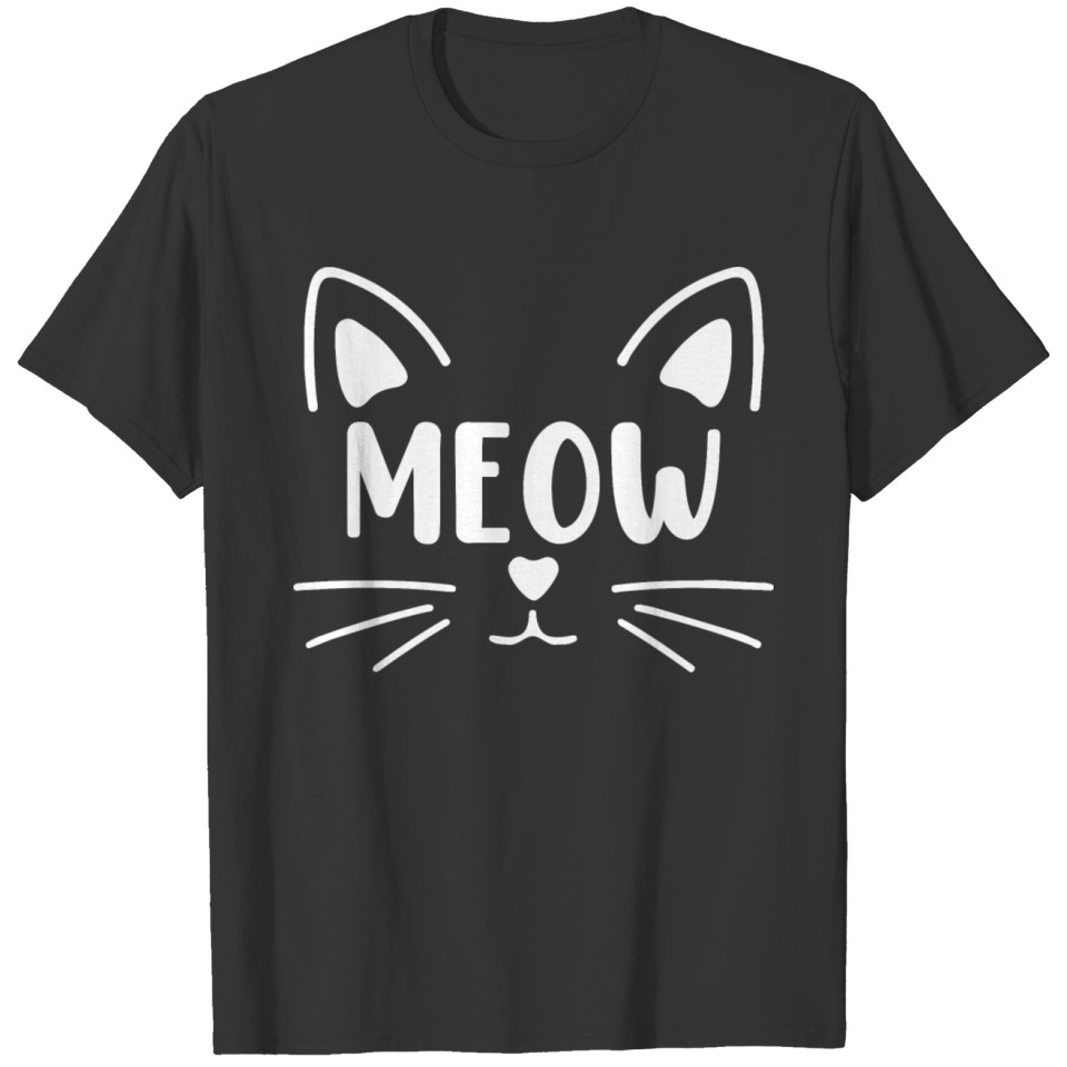 Meow cute cat graphic T-shirt