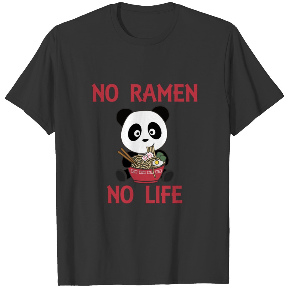 Panda Powered By Ramen Sweet Kawaii Noodles Bears T-shirt