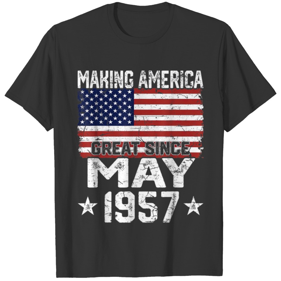 May 1957 American Flag 64th Birthday Gifts 64 T-shirt