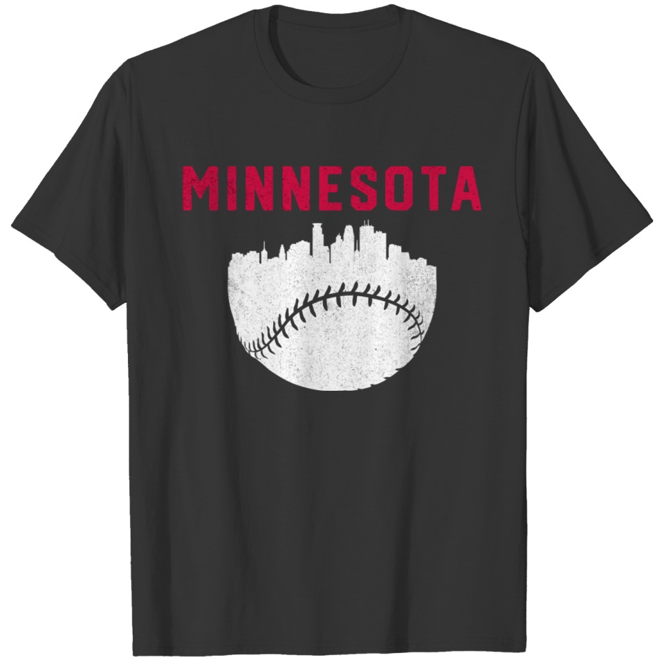 Cool Minnesota Baseball Minneapolis Skyline Gift T T-shirt