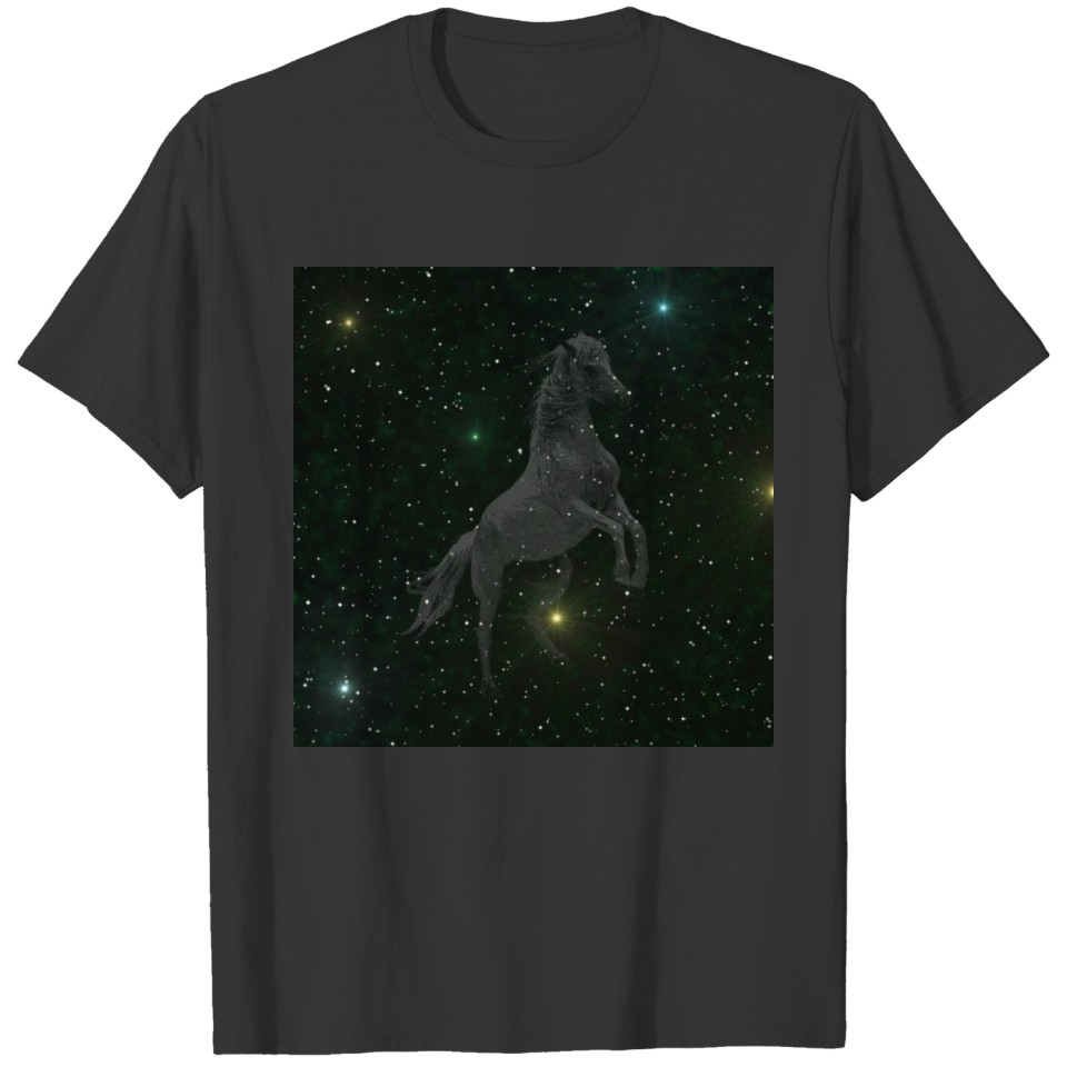 house horse night pattern, equestrian clothing T Shirts