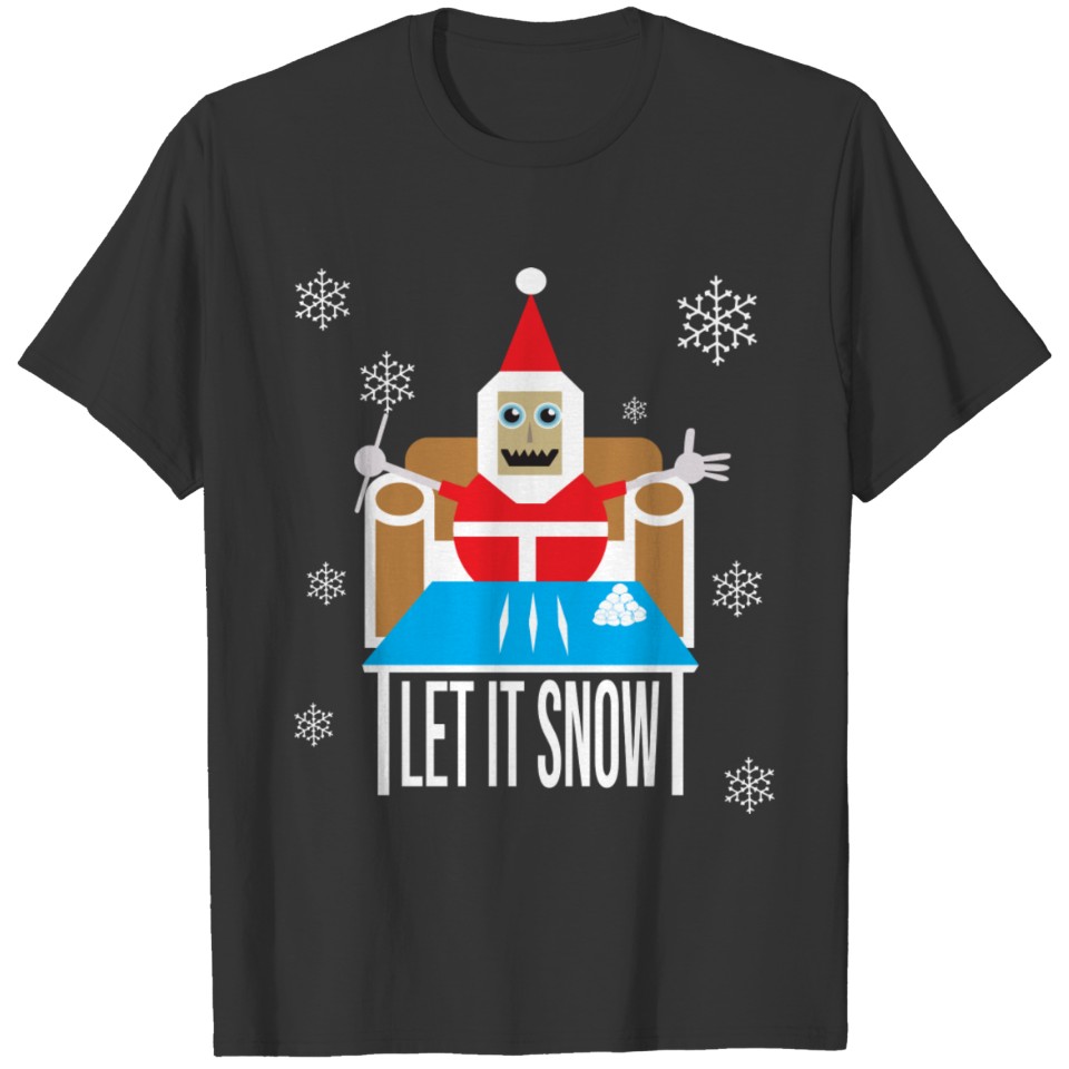 Let It Snow Santa Claus Christmas Cocaine Xmas Fun T-shirt