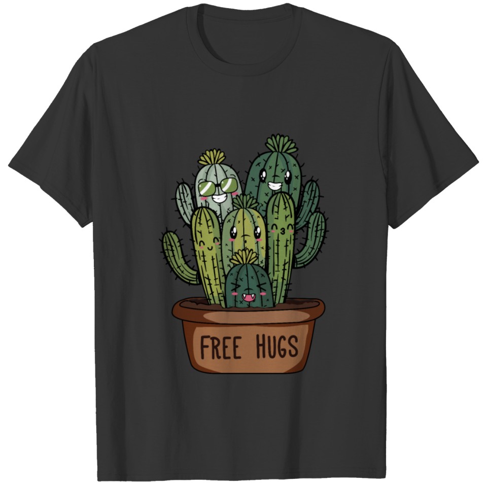 Free Hugs Cactus Gift Cacti Cuddle Party Plants T-shirt