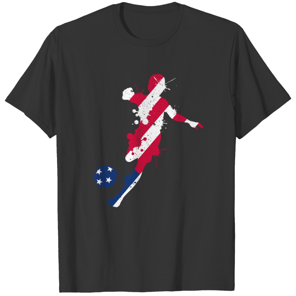 US National Team Football American Flag Soccer T-shirt