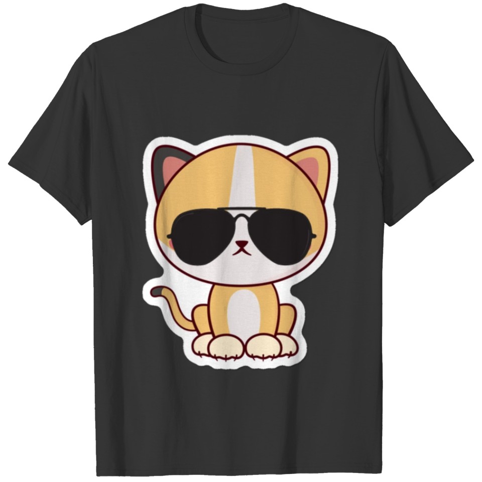 Cool Cat Sunglasses Cat Sunglasses T-shirt