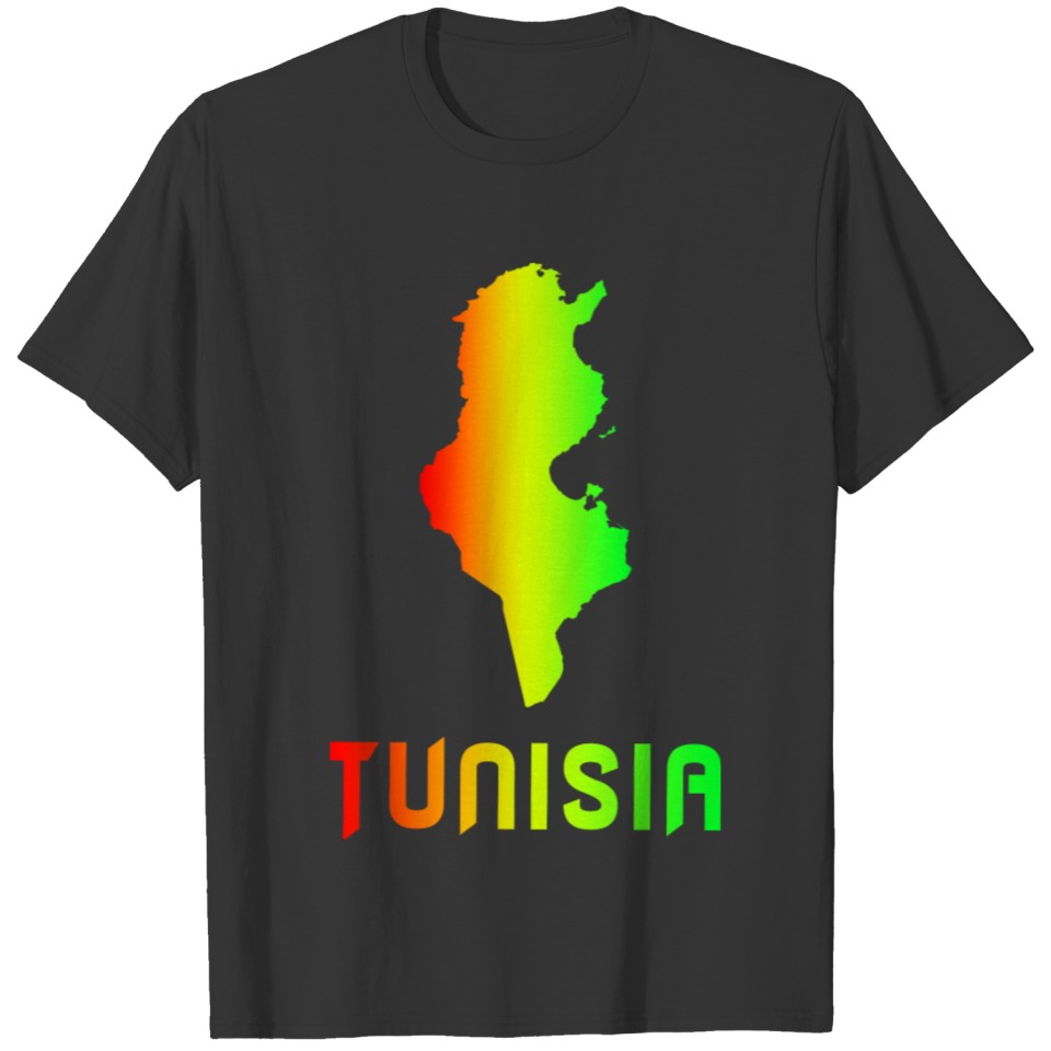 Tunisia Rainbow Maps Design T-shirt
