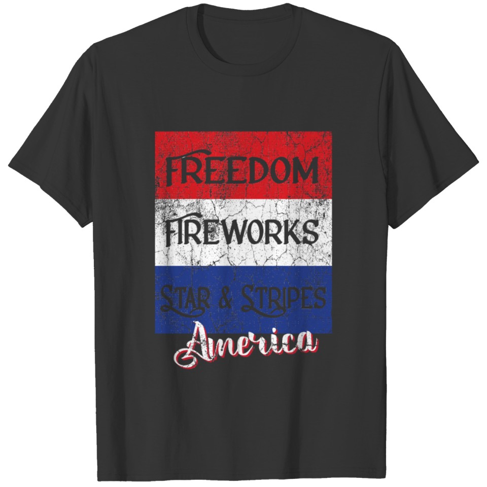 Freedom Fireworks Stars & Stripes - 4th of July T-shirt