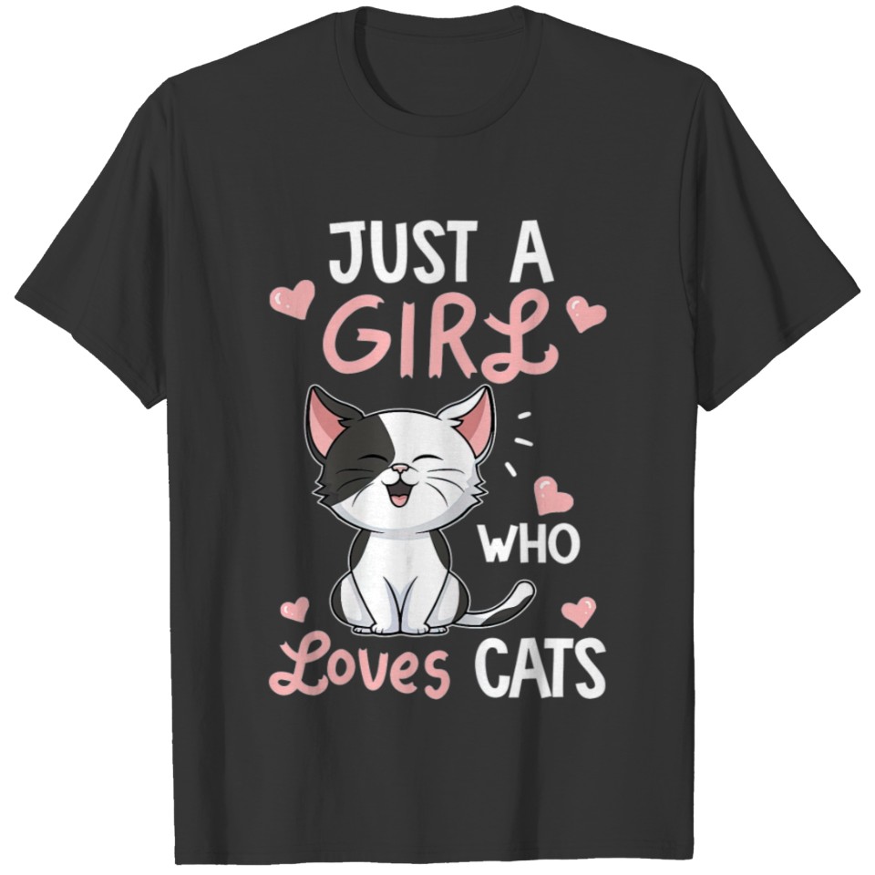 Just A Girl Who Loves Cats Cute Cat Lover Gifts T Shirts