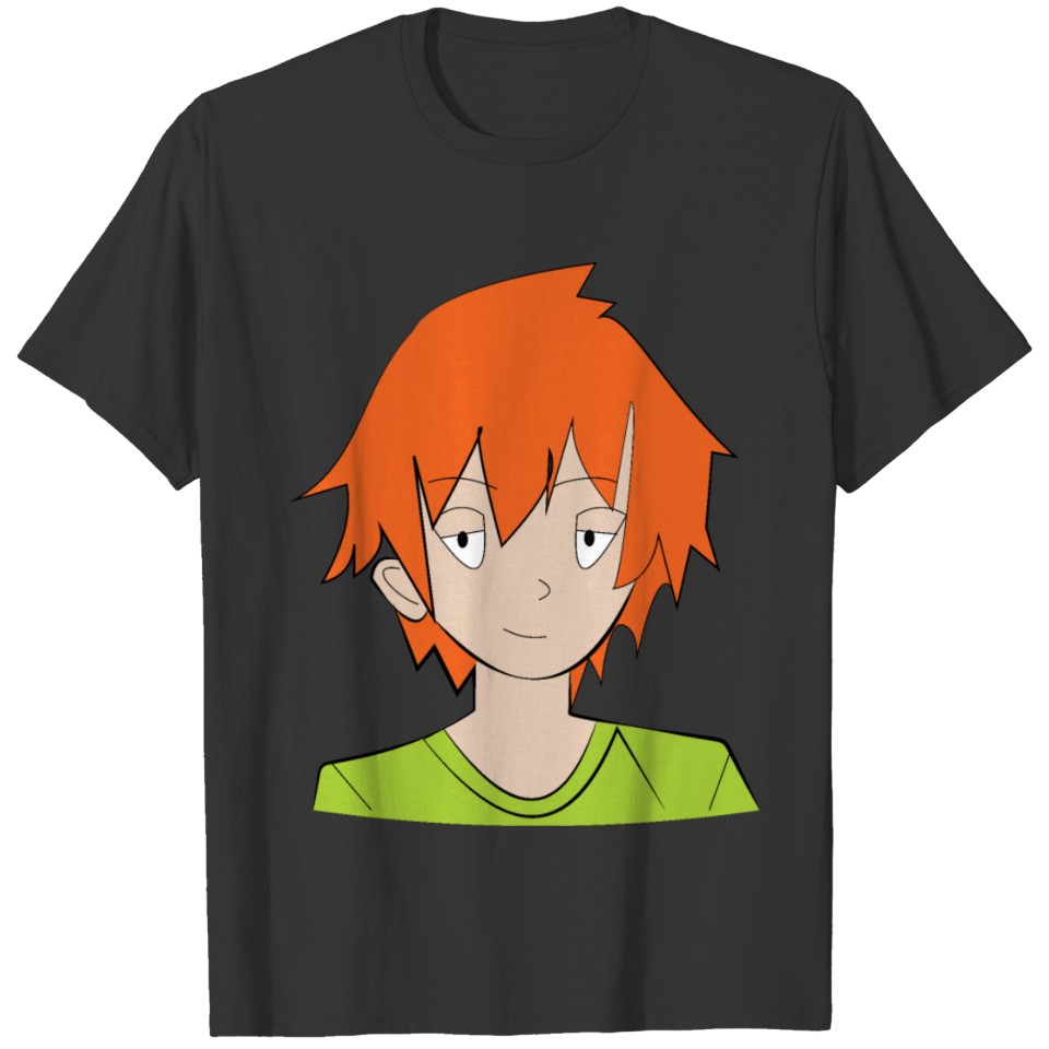 anime boy with orange hair, anime shirt T-shirt