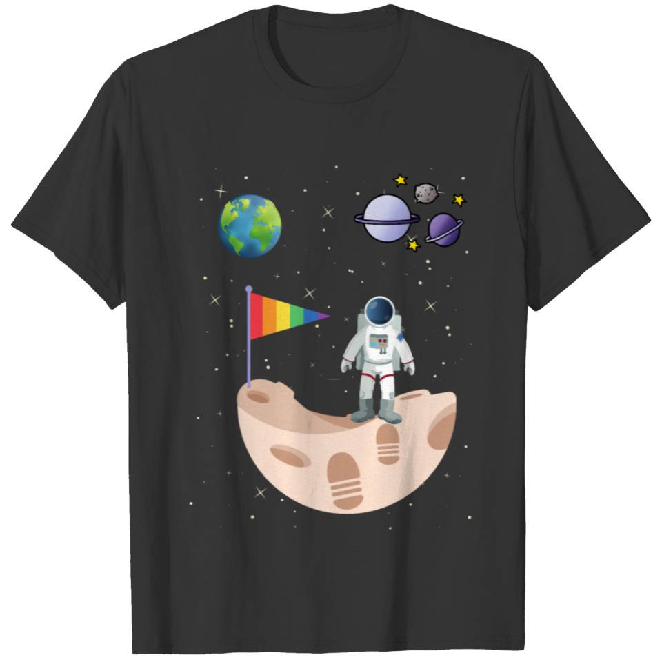 LGBT Rainbow Flag Astronaut Pride Month Space LGBT T-shirt