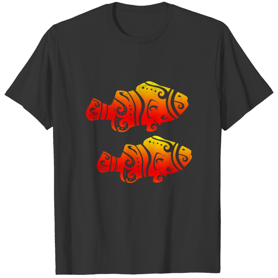 Maori Clownfish Couple Polynesian T Tattoo T Shirts