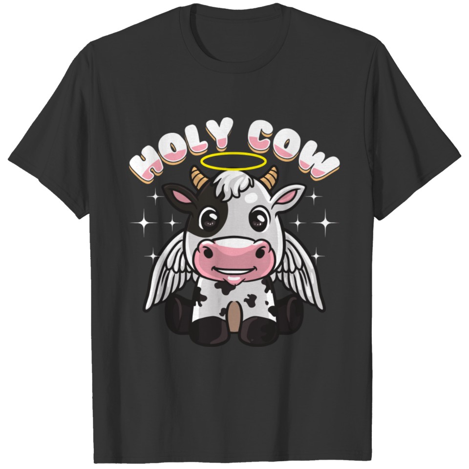 Holy Cow Halo Angel Wings Cute Novelty Pun GiftGif T Shirts