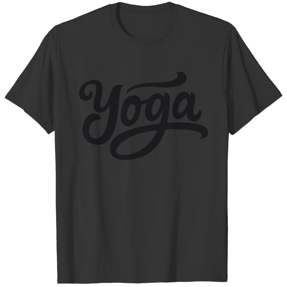 Yoga Hand Written Black T Shirts