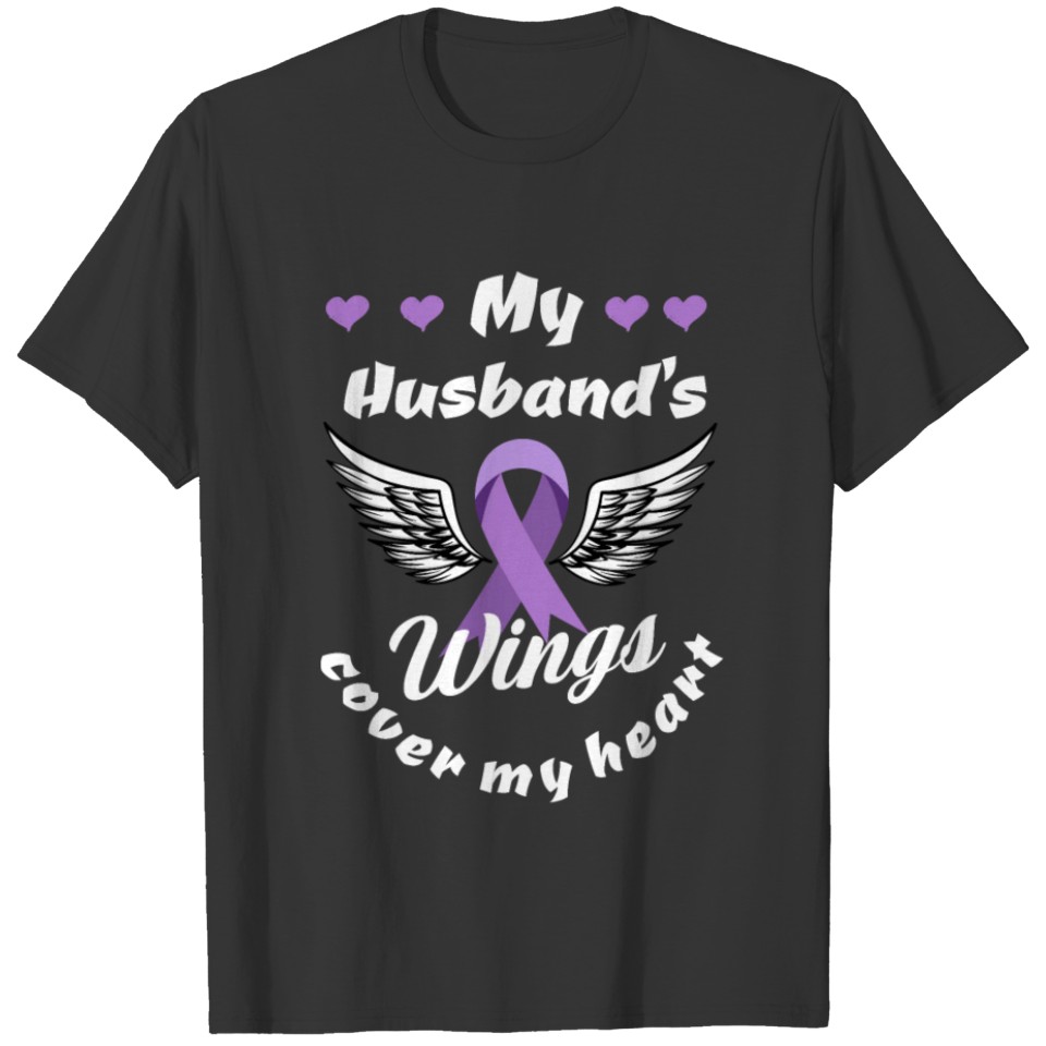 Husband's Wings Cover My Heart Overdose Awareness T-shirt