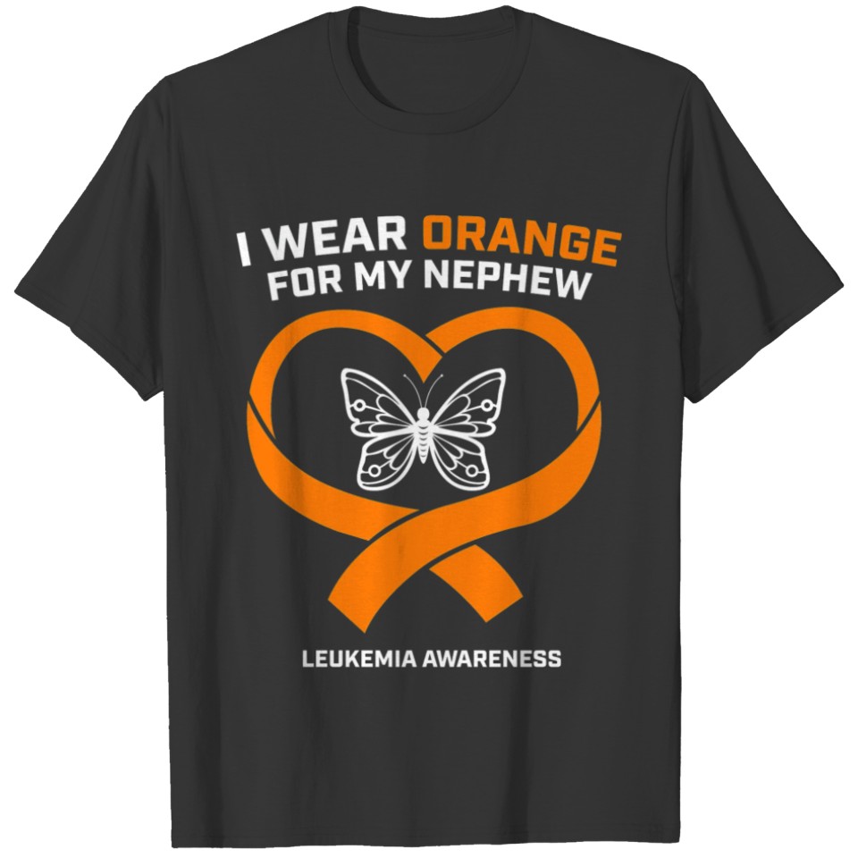 Men Women I Wear Orange For My Nephew Leukemia T Shirts