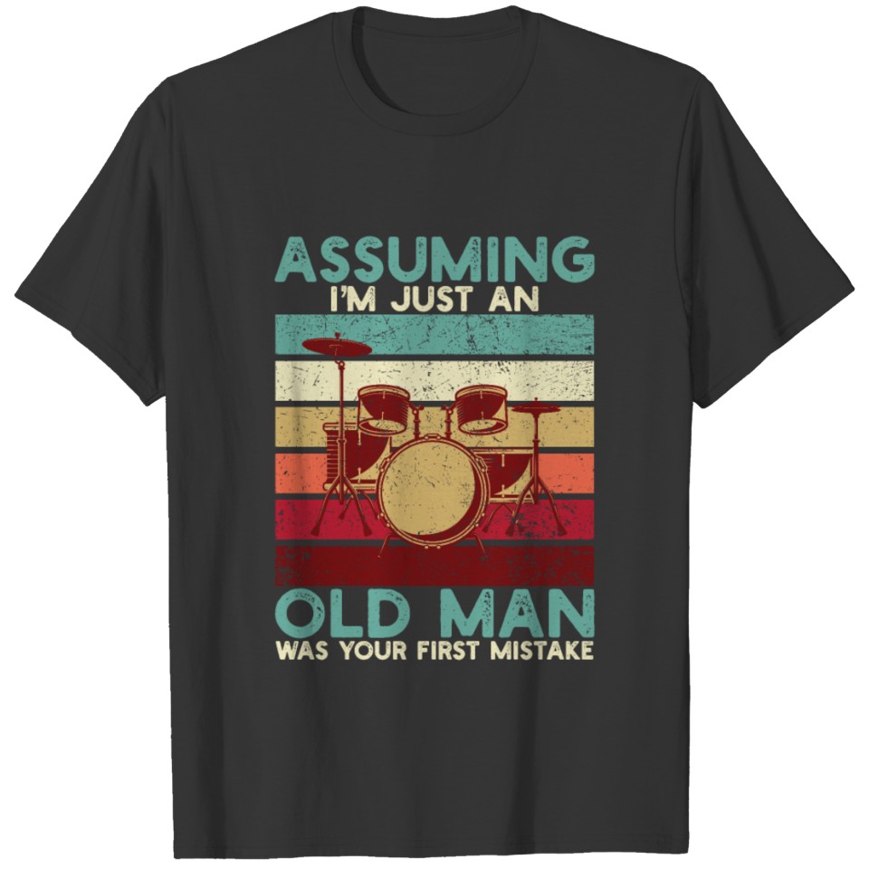 Cool Grandad Drummer And Funny Drum Kit Gift Idea T-shirt