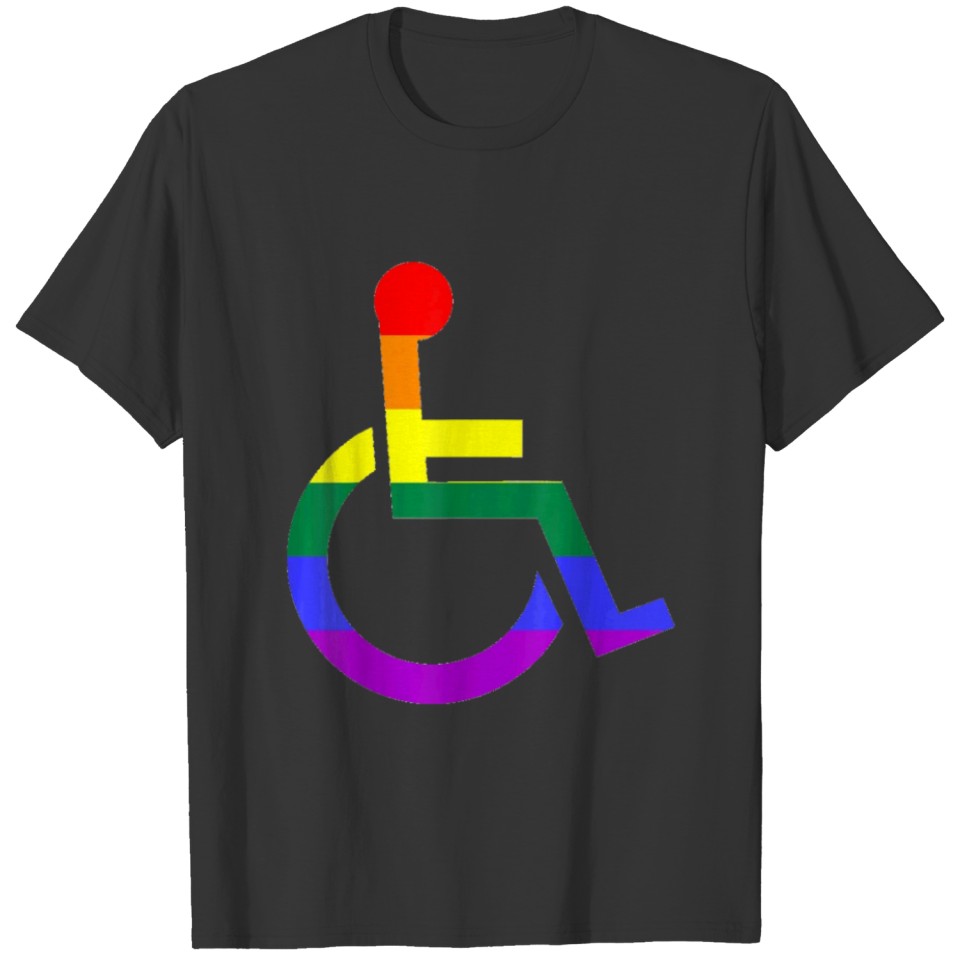 Rainbow wheelchair symbol T-shirt