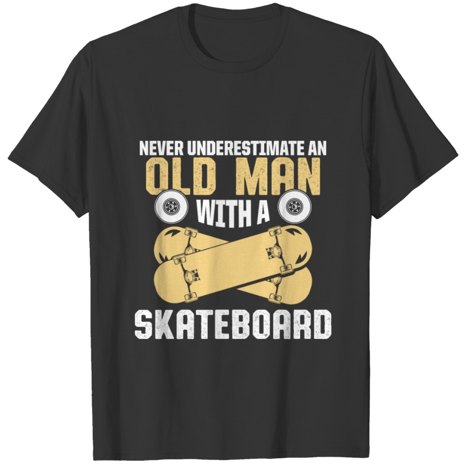 old man skateboard T-shirt