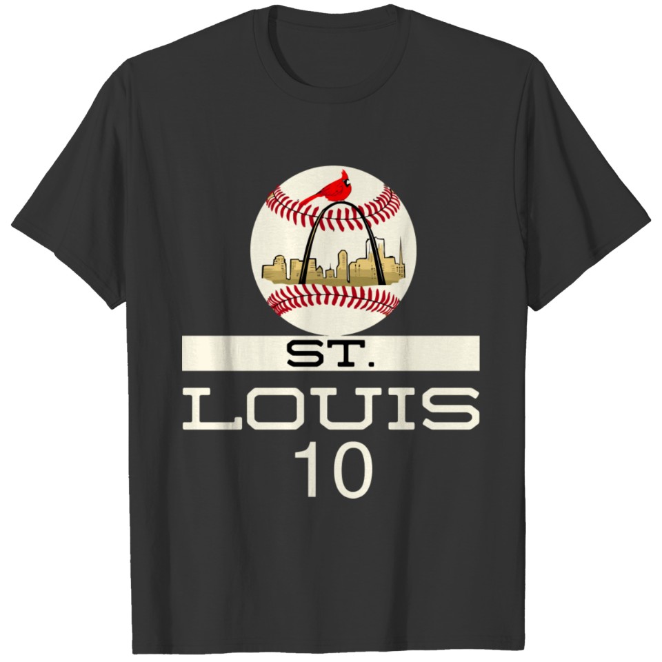 Saint Louis Red Cardinal T Shirts Number 10 Cool Bas