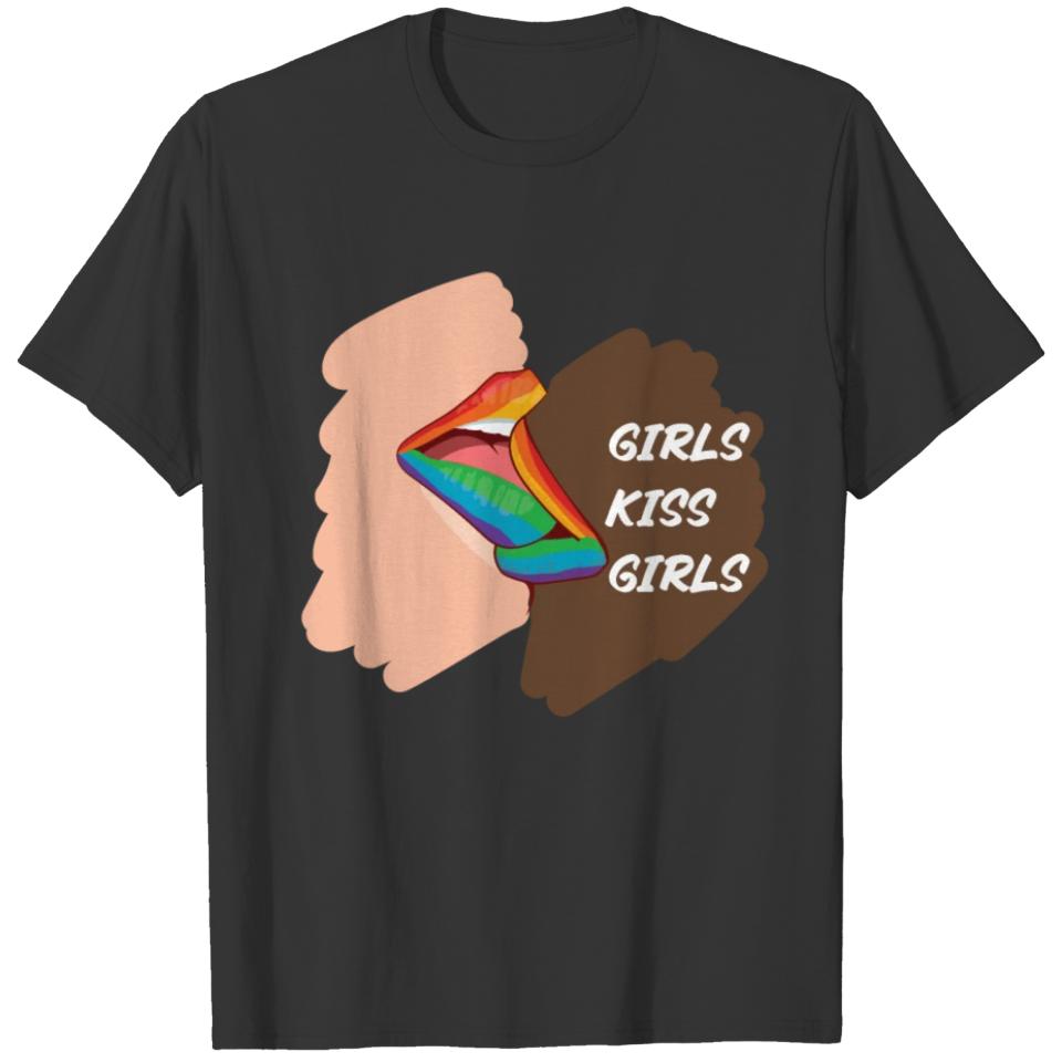 LGBT Pride Rainbow Girls Kiss T-shirt