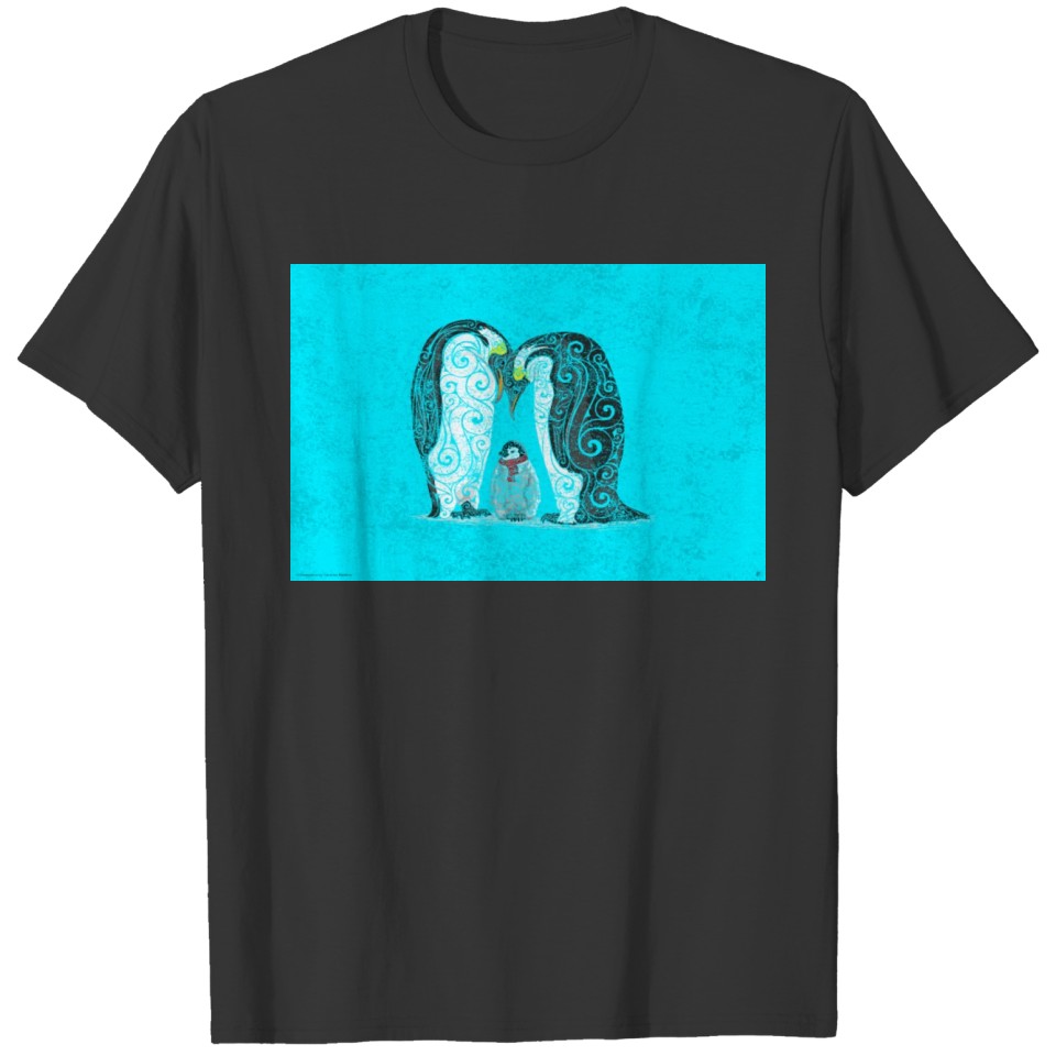 Swirly Penguin Family T-shirt