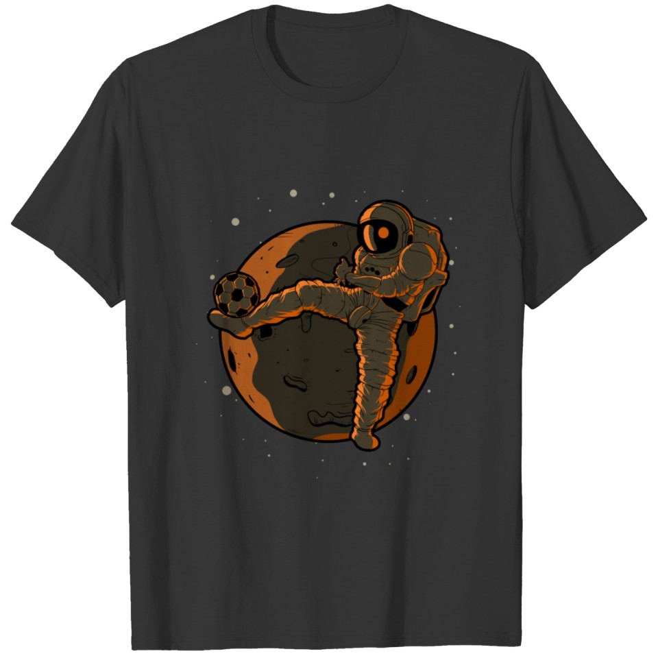 Soccer Astronaut Outer Space Spaceman T-shirt