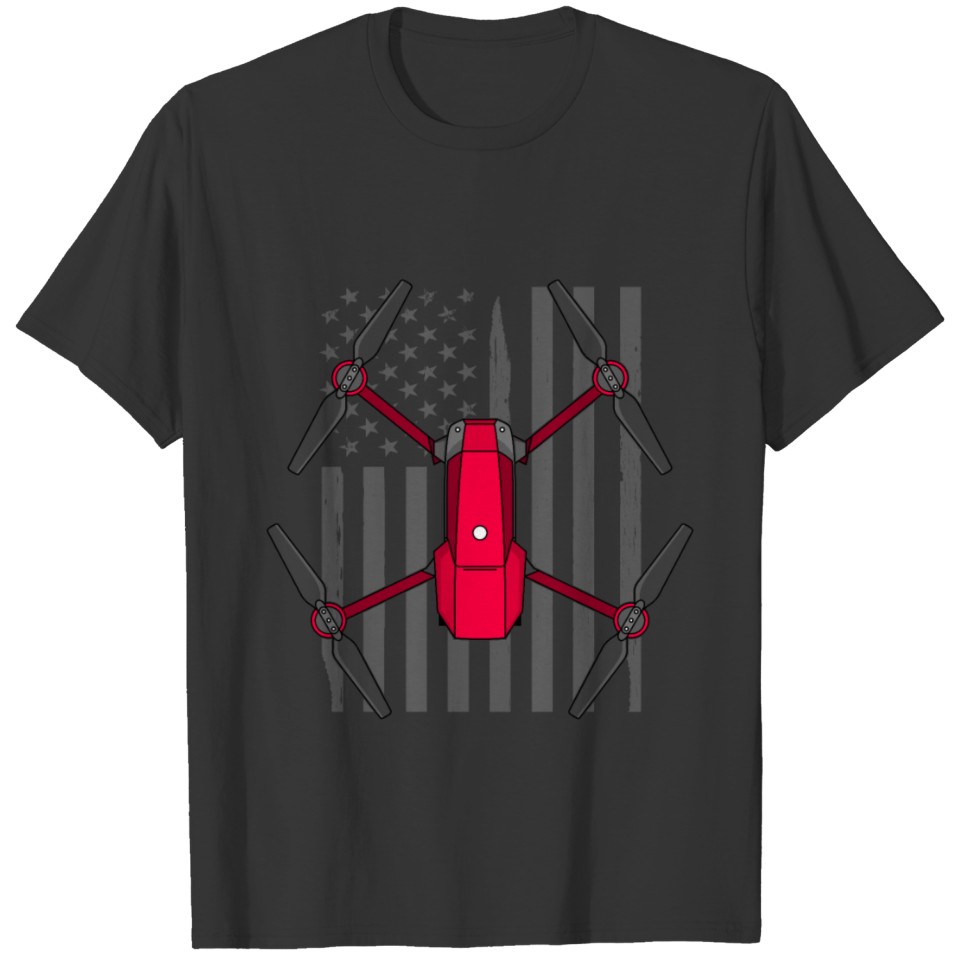 Drone Flag Patriotic drone pilot fourth of july T-shirt