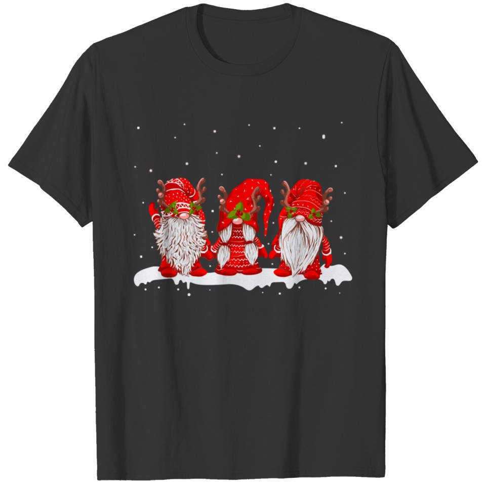 Three Nordic Gnomes Winter Christmas Swedish Elves T-shirt