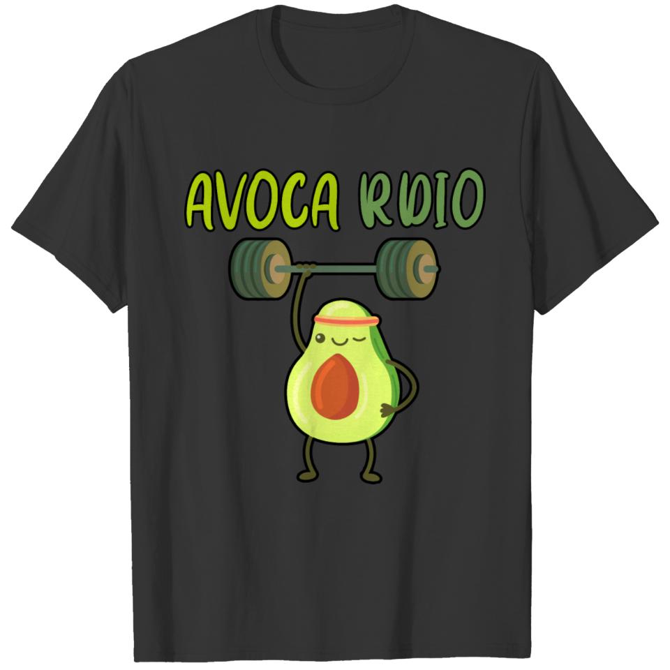 avocado exercice cute food pun sticker kawai gift T-shirt