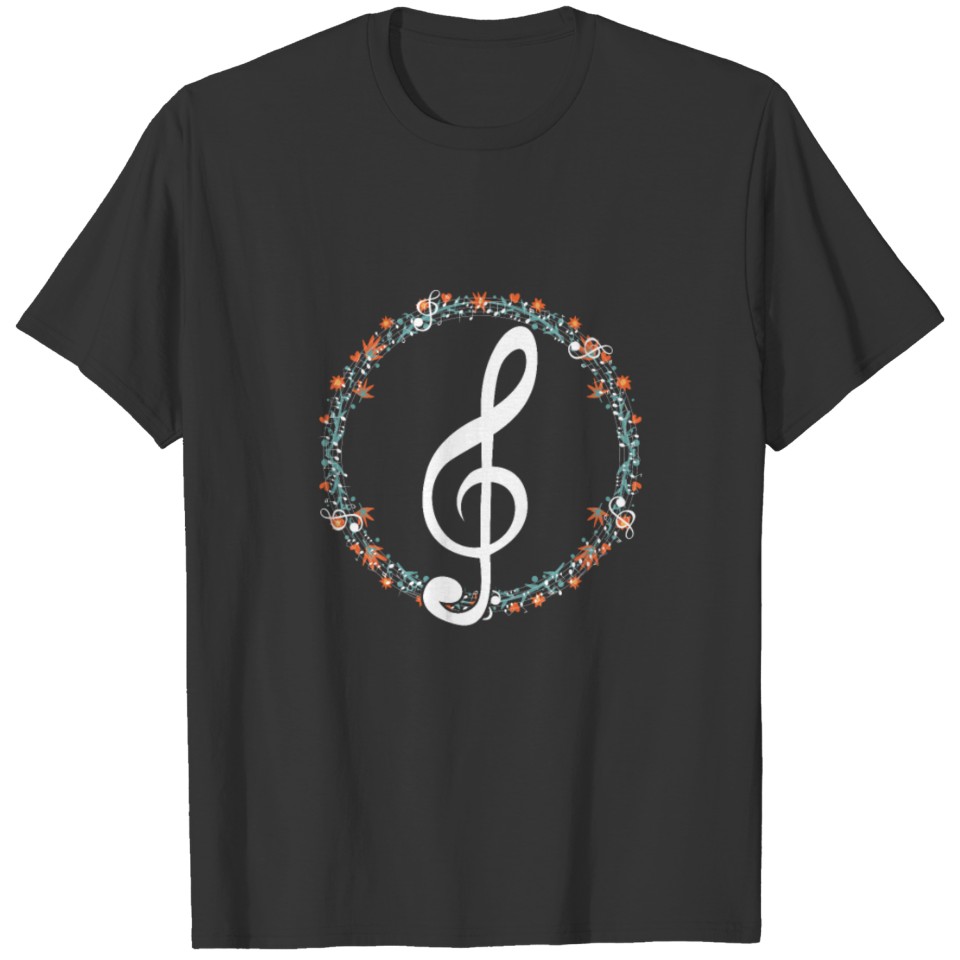 Clef Floral Choir Choral Music Musician Singer T Shirts