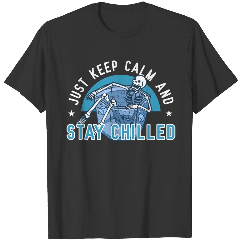 Just Keep Calm And Stay Chilled - Funny Skull Ice T-shirt
