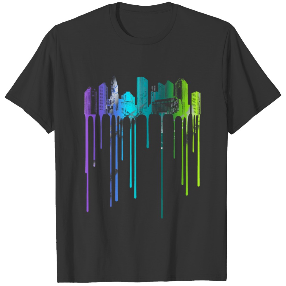 colorful city T-shirt