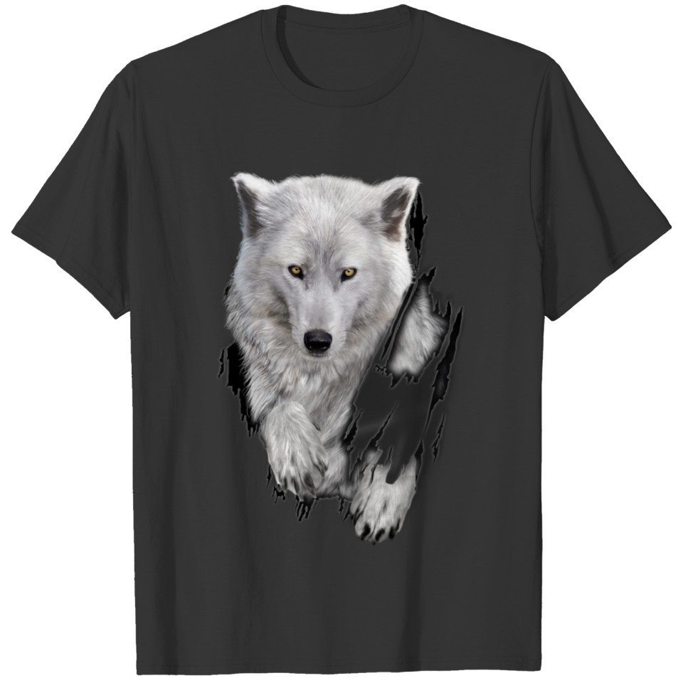 Walking and Staring White Wolf T Shirts