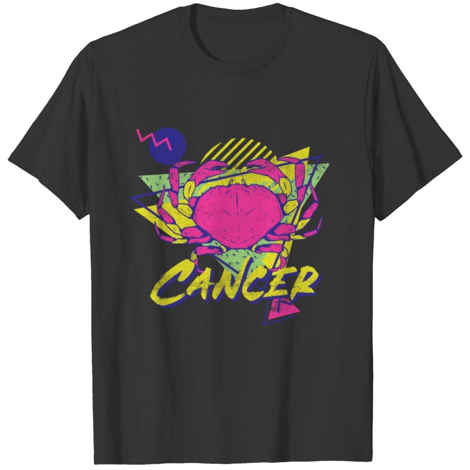 Cancer 80's Retro Vintage June or July Birthday Zo T-shirt