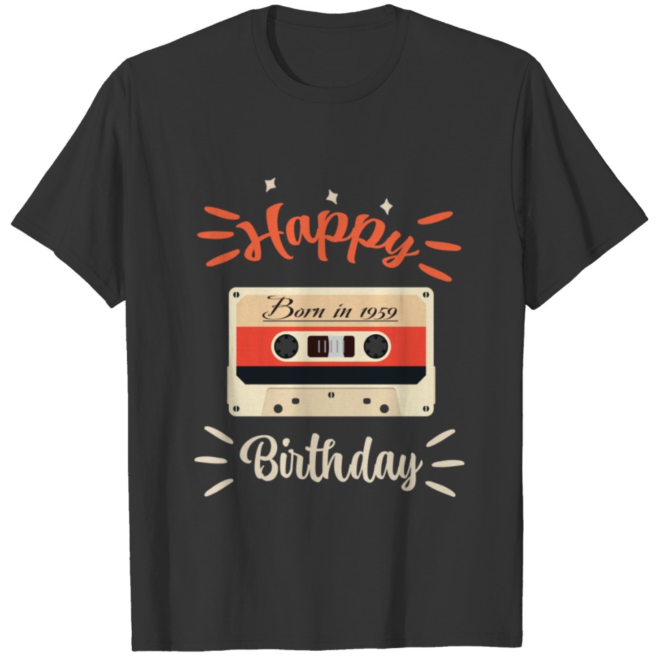 1959 Birthday gift Vintage Music Cassette T Shirts