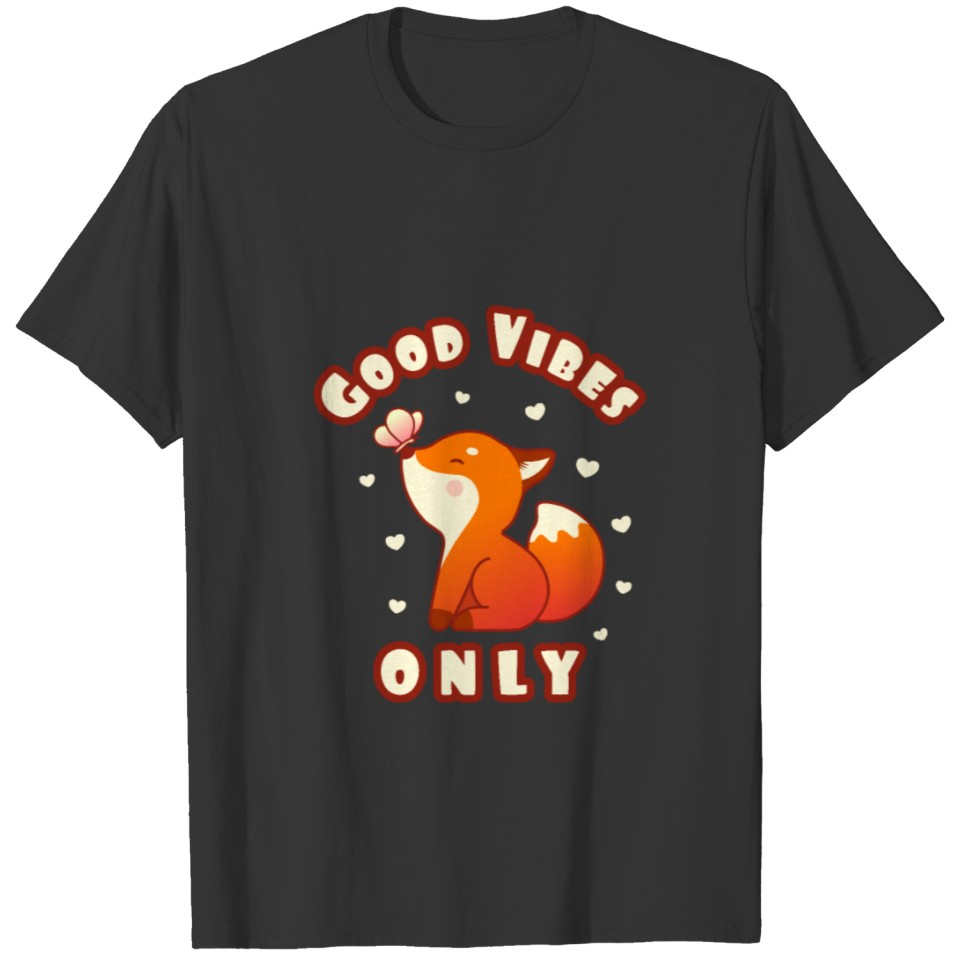 "Good V ONLY" Cute Fox Butterfly T Shirts