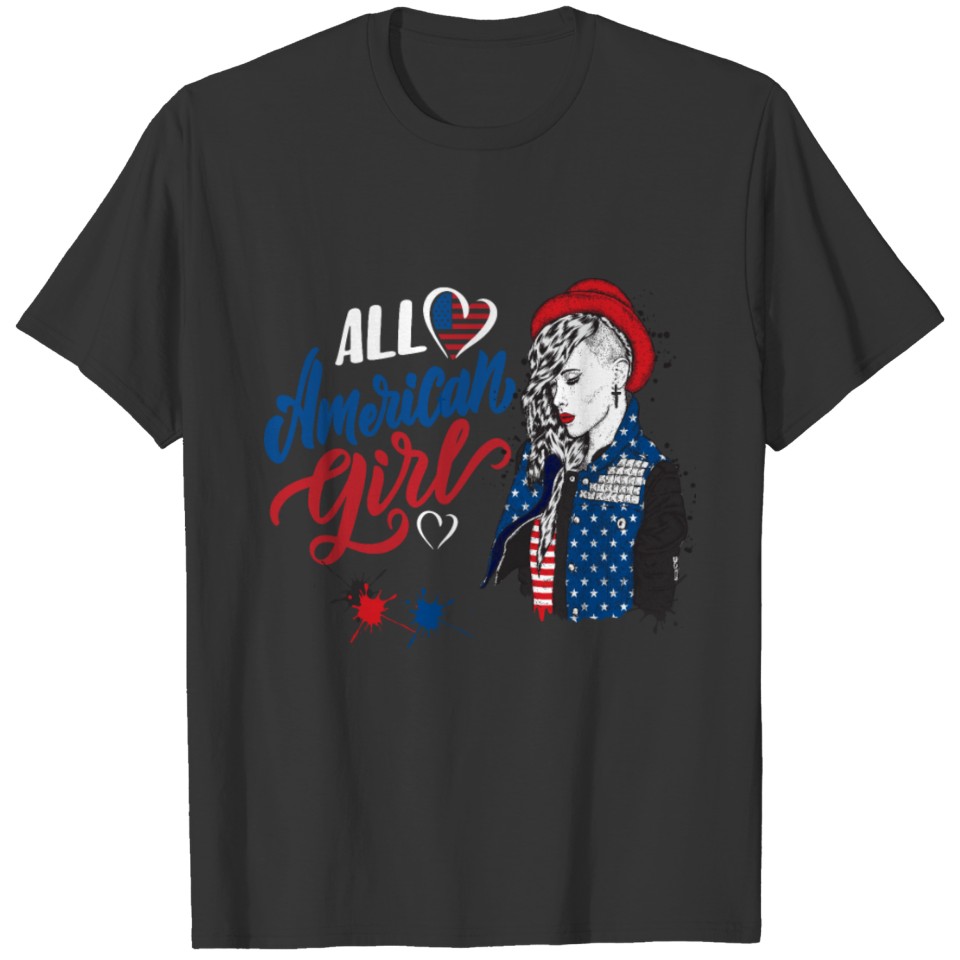 All American Girl 4th of July Family.Happy Indepen T Shirts