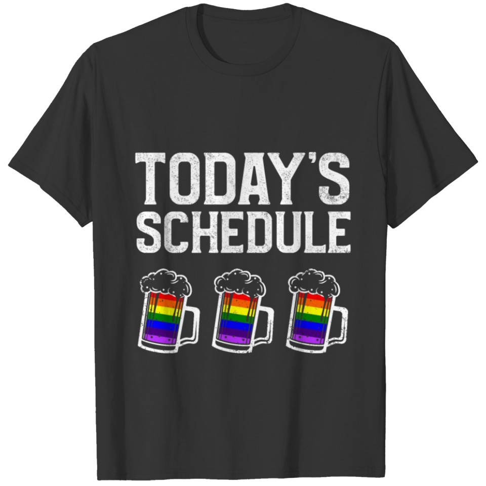 LGBT Pride Gay Bachelor Party Beer Schedule T-shirt