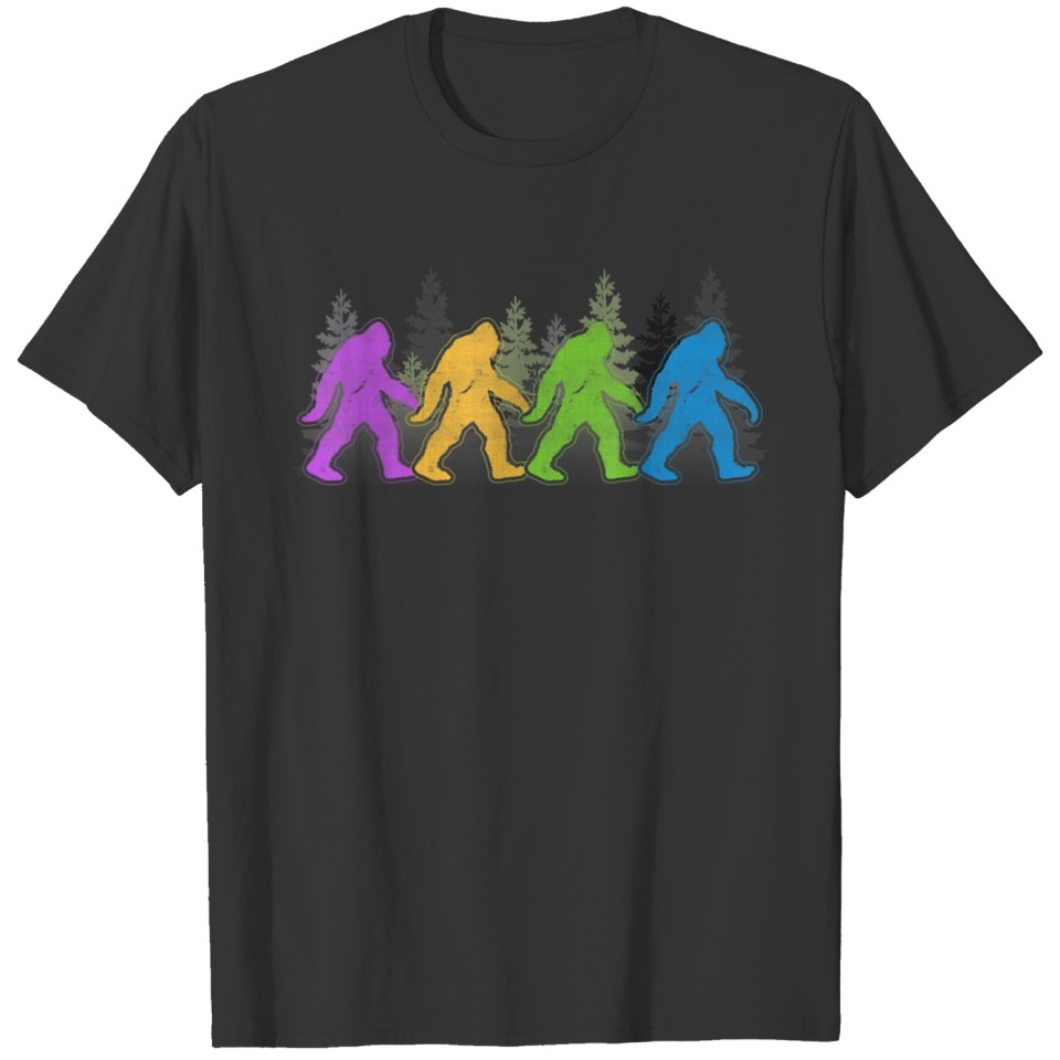 Bigfoot Yeti Sasquatch Funny Retro Novelty 1026 T-shirt