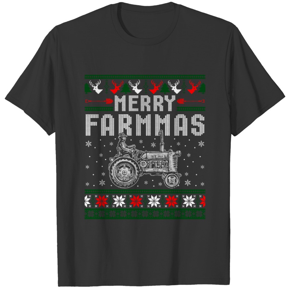 Farmer Ugly Christmas Merry Farmmas Xmas Sweater T Shirts