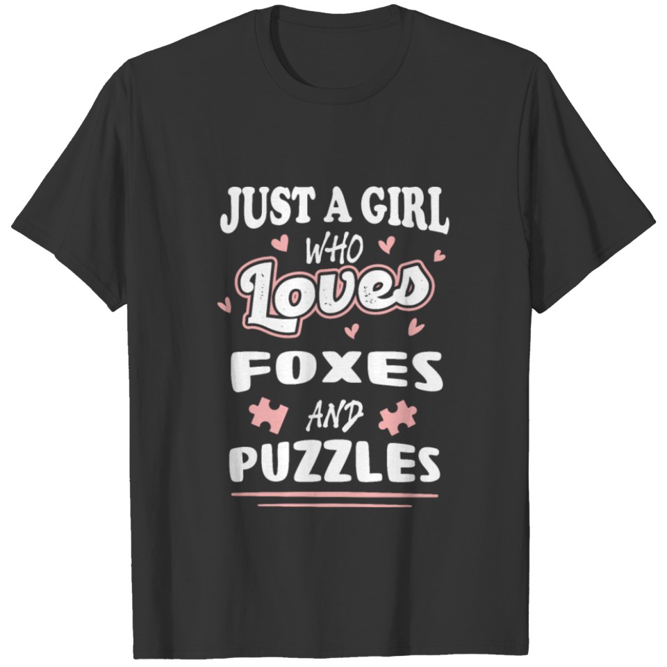 Just a Girl who loves Foxes and Puzzles Puzzle T-shirt