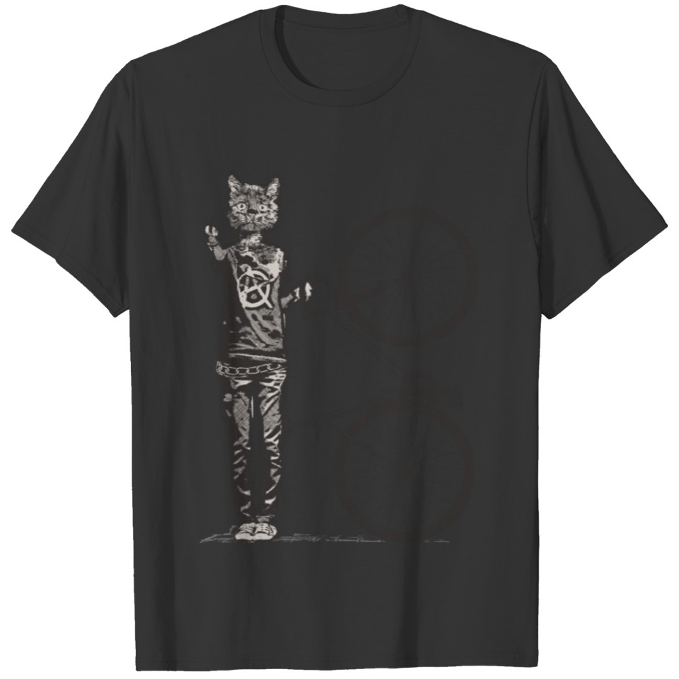 Fixie Cat Punk Rider T-shirt