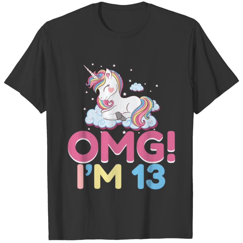 13th Birthday Girls 13 Year Old Girl Unicorn Party T-shirt
