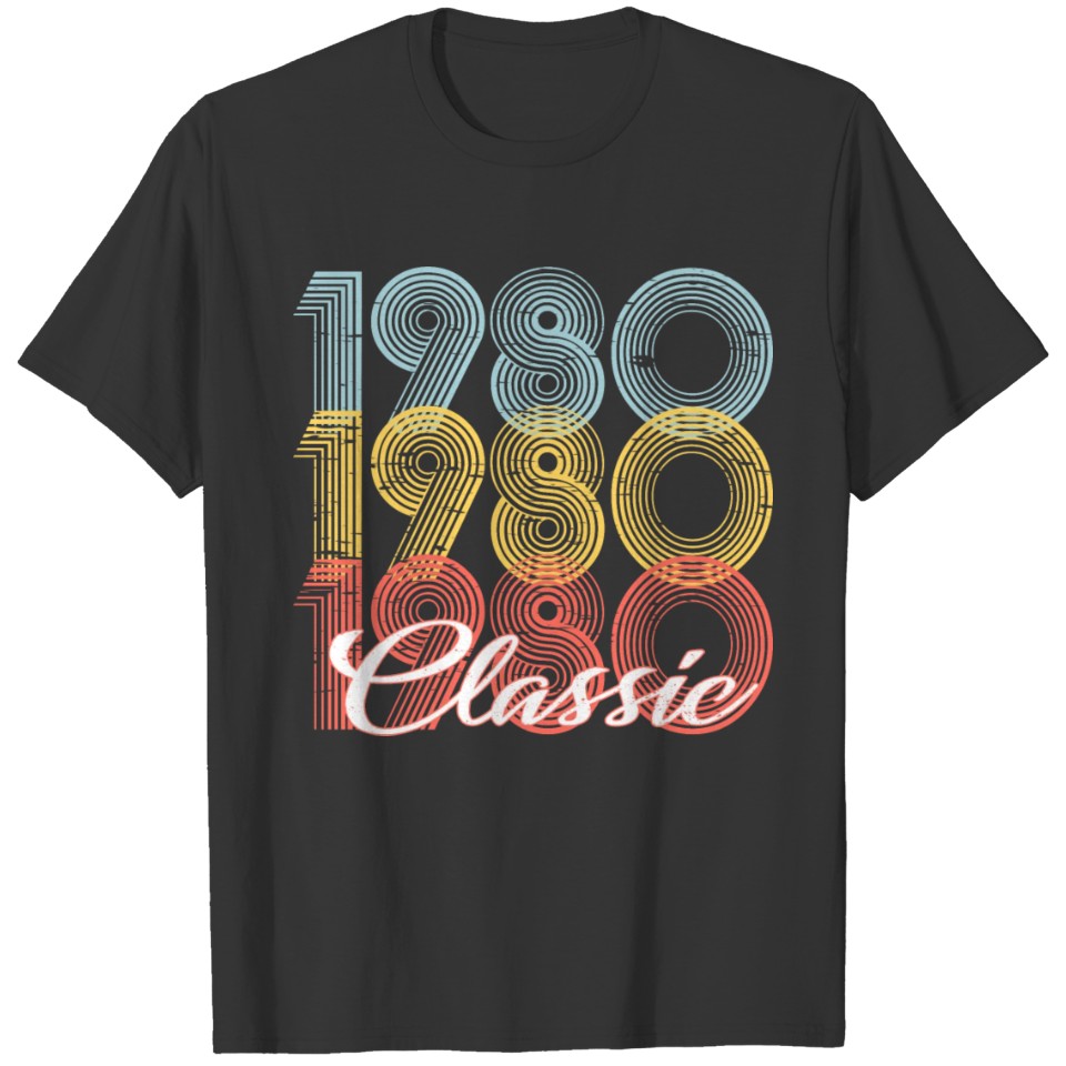 Classic Vintage 42th birthday Shirt Born In 1980 T-shirt