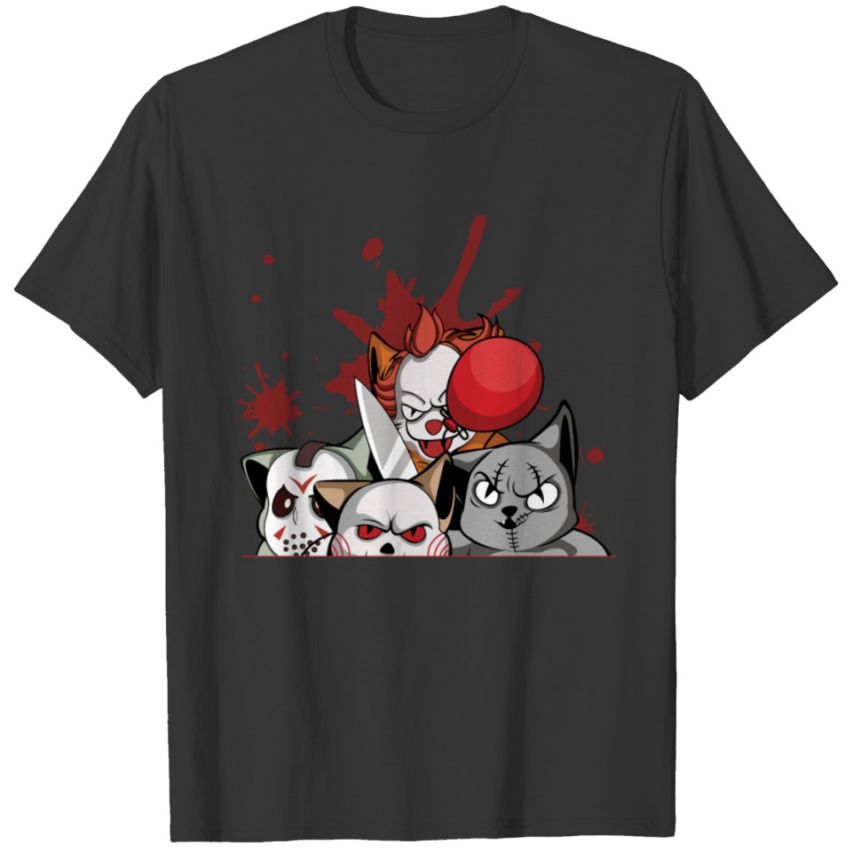 Halloween Funny Horror Cats T Shirts