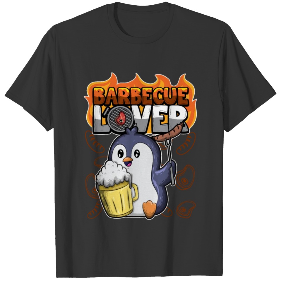 Barbecue Lover BBQ Penguin Grill Animals T-shirt