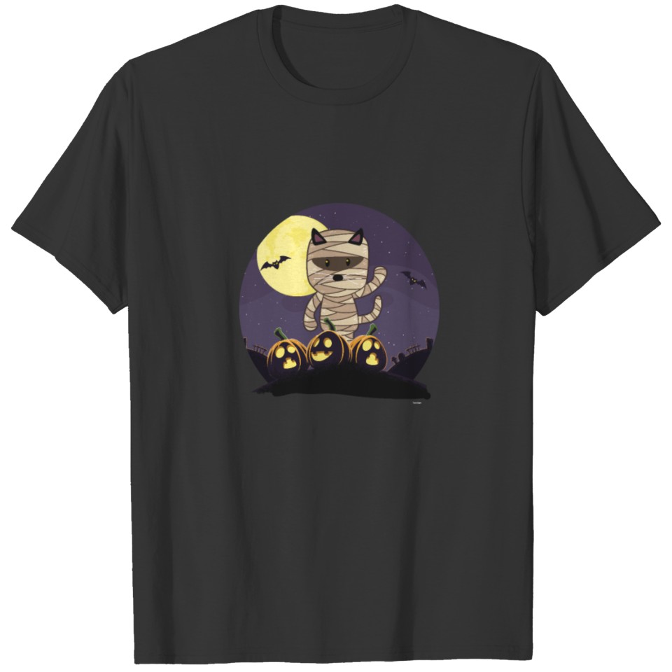 Mummy Cat Halloween T-shirt