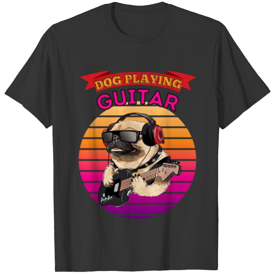 DOG PLAYING GUITAR T-shirt