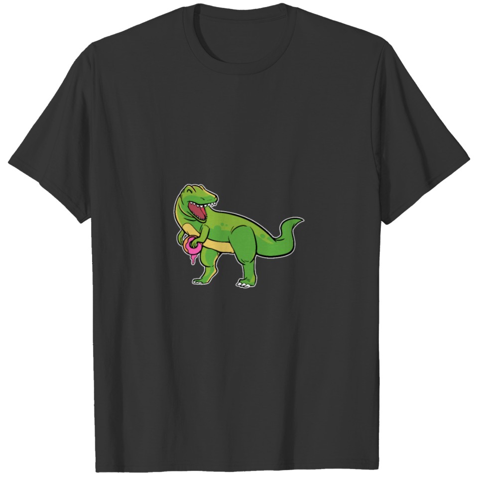 Donut Dinosaur Tyrannosaurus Rex Food Pun Anime T Shirts