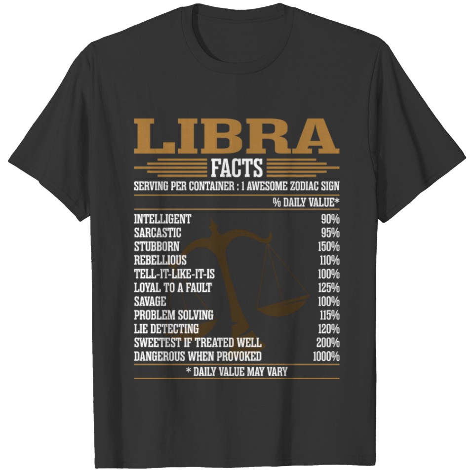 Zodiac Libra Facts Tshirt T-shirt